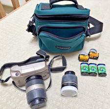 Vintage MINOLTA VECTIS S-100 APS CAMERA W/ 2 LENSES+10 ROLLS OF FILM +CASE