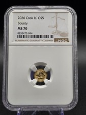 2026 Cook Island G$5 "Bounty" NGC MS70 1g Pure Gold Collectors Coin