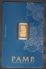 PAMP Suisse 2.5 Gram Gold Bar  .9999 Fine Gold in Assay Card  LOT 271210