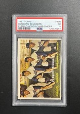 1957 Topps #400 Dodgers Sluggers PSA Graded 5 - EX Vintage Baseball Card