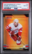 2003 Bowman Draft Picks & Prospects Henrik Zetterberg /50 Gold Refractor PSA 8