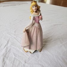 Disney AURORA Sleeping Beauty Glitter Sparkle Dress Porcelain Figurine VTG 7”