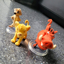 Disney The Lion King Mini Figurines Set Simba Timon Pumbaa Clear Display Bases