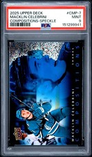 PSA 9 MACKLIN CELEBRINI #CMP-7 COMPOSITIONS-SPECKLE 2025 UPPER DECK ROOKIE POP 4