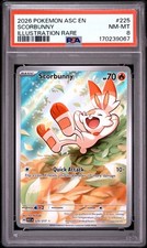PSA 8 Scorbunny 225 Illustration Rare Ascended Heroes Pokemon