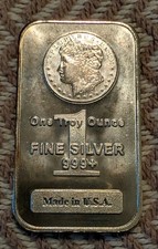 Morgan Silver Bar 1 oz .999 Silver