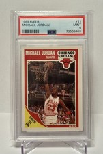 1989 Fleer Michael Jordan #21 PSA 9 Chicago Bulls NBA Basketball Trading Card
