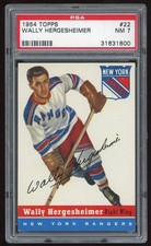 1954 Topps Hockey #22 Wally Hergesheimer PSA 7