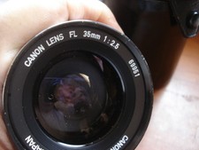 Vintage Canon FL 1:2.5 35mm Wide Angle Camera Lens With Caps & Case NrMT Cond