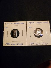 Two pc. 1 Gram .999 Silver Canadian Design 