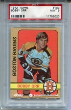 1972 Topps Bobby Orr Card PSA 9 MINT Graded Hockey #100
