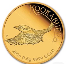2026 Australia 1/2 Gram Gold Lunar Kookaburra PF In card