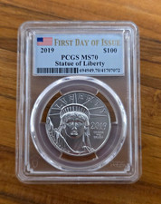 2019 American Eagle PCGS MS70 FDOI 1oz Platinum Bullion Coin