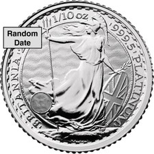 Great Britain Platinum Britannia £10 - 1/10 oz - BU - Random Date