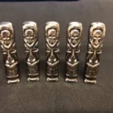 100g Skull Tiki 999+ Fine Silver Bullion Bar Yeager's Poured Silver - YPS