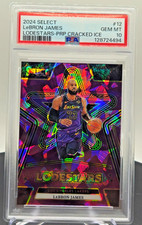2024-25 Panini Select LeBron James Lodestars Purple Cracked Ice #12 /75 PSA 10