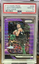 🔥 PSA 10 GEM MINT | 2018 Panini Prizm Purple Wave #296 Giannis Antetokounmpo 🔥