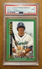 2010 Cedar Rapids Kernels #3 Mike Trout Rising Alumni PSA 9 Pre-RC