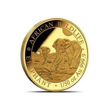 2026 1/50 oz Somalia Gold Elephant Coin (BU)