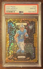 Sam LaPorta Rookie Detroit Lions 2023 Prizm Orange Disco #332 PSA 10