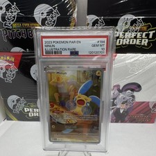 Pokemon TCG SV04: Paradox Rift Minun 194/182 Illustration Rare Holo PSA 10
