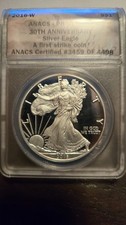 2016 W PROOF SILVER EAGLE ANACS PR70 DCAM FIRST STRIKE