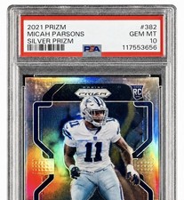 Micah Parsons 2021 Prizm Silver Rookie PSA 10 Gem Mint Cowboys RC