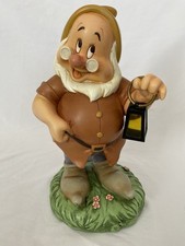 Disney Store Snow White Doc Dwarf Solar Light Figurine Lantern 11" Vintage