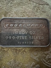 Engelhard 1 Oz .999+ Fine Silver Bullion Serial Numbered Bar