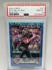 2024 Topps #141 Elly De La Cruz Blue Holofoil PSA 10 Rookie RC /999