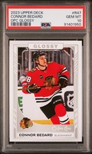 Graded 2023 Upper Deck Connor Bedard #R47 OPC Glossy Rookie Card PSA 10