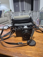 Vintage Chinon CM-4s 35mm SLR Film Camera Bundle w/ Ricoh Rikenon 50mm f2 Lens