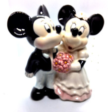 Vintage Mickey Mouse and Minnie Mouse ceramic wedding cake topper