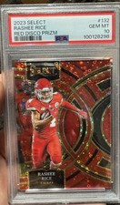 Panini 2023 Select Premier Level Rashee Rice RC #132 Red Disco Prizm /49 PSA 10