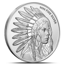 1 oz Silver Round Buffalo Girl .9999 Silver Bullion Round US
