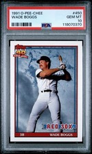 1991 O-Pee-Chee Wade Boggs PSA 10 OPC Baseball Card Very Rare Pop of 18