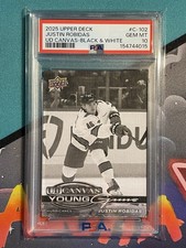 PSA 10 2025 Upper Deck Justin Robidas UD Canvas Black & White Young Guns #C-102