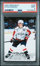 PSA 9 - RYAN LEONARD #238 RC 2025 UPPER DECK SERIES 1 YOUNG GUNS ROOKIE