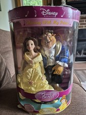 Disney Beauty & The Beast Porcelain Brass Key Keepsakes Dancing Musical Doll NIB
