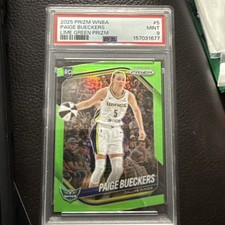 2025 Panini WNBA Prizm Paige Bueckers RC Lime Green Rookie #/225  PSA 9