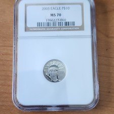 U.S. Mint 2003 Platinum American Eagle $10 1/10 oz NGC MS70 1766227-060
