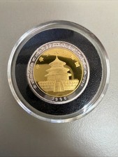 1996 GOLD/SILVER BI-METALLIC CHINA 10 YUAN PROOF PANDA 1/10 OZ COIN