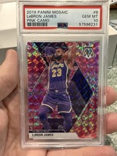 🏀2019-20 Panini Mosaic - LeBron James #8 Pink Camo Prizm PSA 10🔥🔥