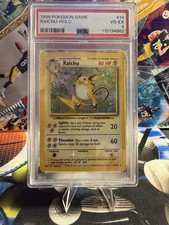1999 POKEMON BASE SET UNLIMITED #14 RAICHU-HOLO PSA 4