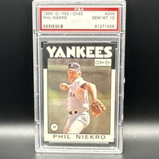 O-Pee-Chee 1986 Phil Niekro #246 New York Yankees PSA Graded Baseball Card