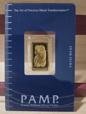 2.5 gram Gold Bar - PAMP Suisse - Fortuna - 999.9 Fine in Sealed Assay