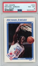 Michael Jordan 1991-92 Hoops #253 All-Star PSA 8 Graded Basketball Card NBA AS