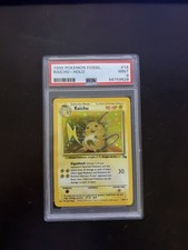 1999 Fossil Raichu Holo Rare Card 14/62 PSA 9
