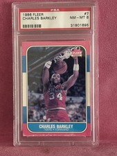 Fleer 1986-87 Charles Barkley #7 Rookie PSA 8 Basketball Card Philadelphia 76ers