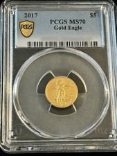2017 $5 Gold Eagle 1/10 oz Fine Gold Coin PCGS MS 70